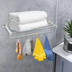 Arquin Stainless Steel Chrome Towel Rack for Bathroom (63.5X21.2X12.5 CM)