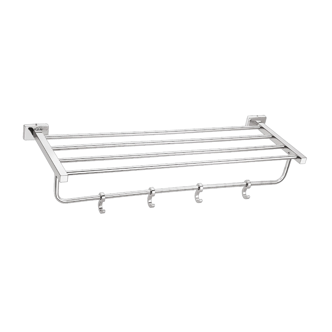 Arquin Stainless Steel Chrome Towel Rack for Bathroom (63.5X21.2X12.5 CM)