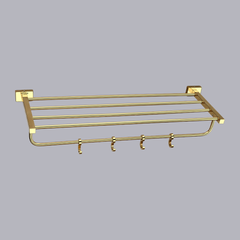 Arquin Stainless Steel Gold Towel Rack/Stand for Bathroom (63.5X21.2X12.5 CM)