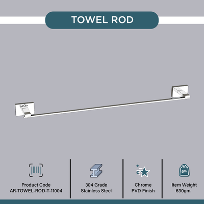 Stainless Steel Chrome Towel Rod Hanger for Bathroom (61X6X4 CM)