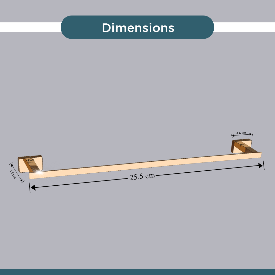 Stainless Steel Rose Gold Towel Rod/Stand for Bathroom (61X7.2X3.6 CM)