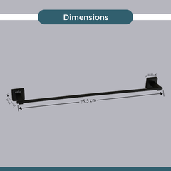 Arquin Stainless Steel Black Matt Towel Rod/Stand for Bathroom (61X7X4.6 CM)