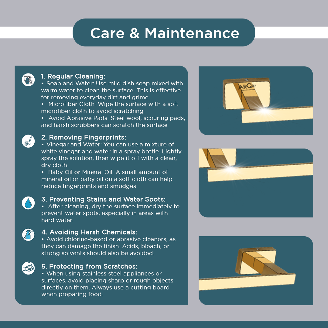 Stainless Steel Gold Towel Rod/Stand for Bathroom (61X7.2X3.6 CM)