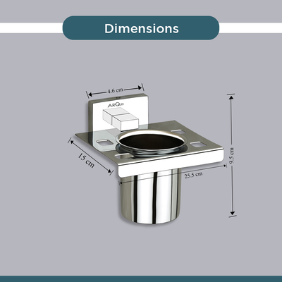 Stainless Steel Chrome Tumbler Holder for Bathroom (12X12.3X9.5 CM)