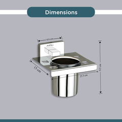 Arquin Stainless Steel Chrome Tumbler Holder for Bathroom (12X12.3X9.5 CM)