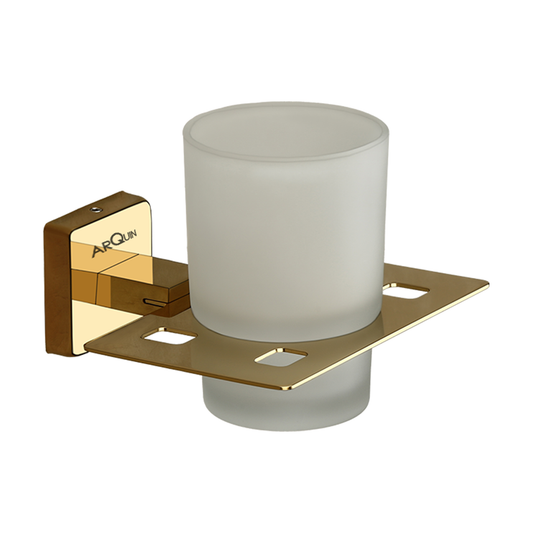 Arquin Stainless Steel Gold Tumbler Holder for Bathroom (12.5X12.3X9.5 CM)