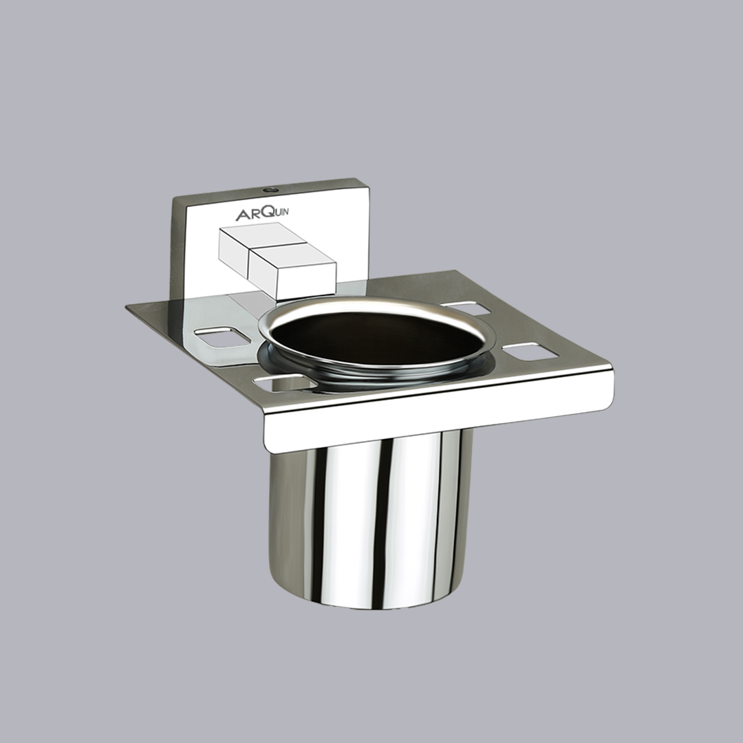Arquin Stainless Steel Chrome Tumbler Holder for Bathroom (12X12.3X9.5 CM)