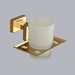 Arquin Stainless Steel Gold Tumbler Holder for Bathroom (12.4X12.3X9.5 CM)