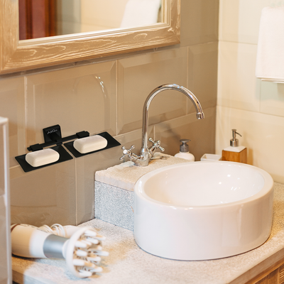 Stainless Steel Black Matt Twin Soap Dish for Bathroom (25.3X15X4.6 CM)