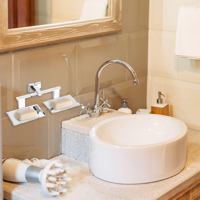Stainless Steel Chrome Twin Soap Dish for Bathroom (26X13X6.3 CM)