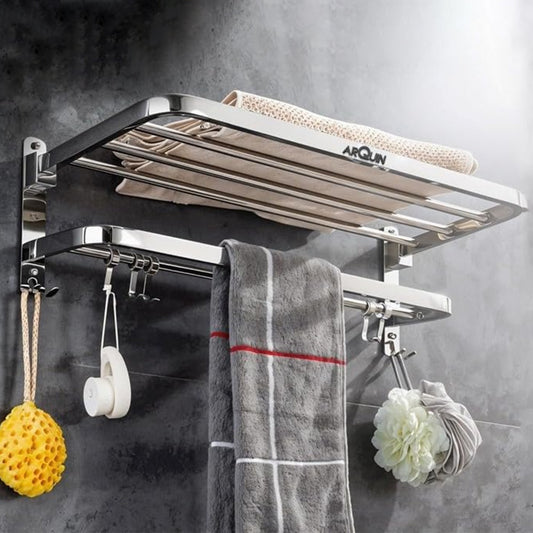 ARQUIN Bathroom Foldable Shelves (Chrome Finish-24 Inch)