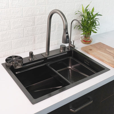 Waterfall Smart Kitchen Sink (24x18x9 Inch)