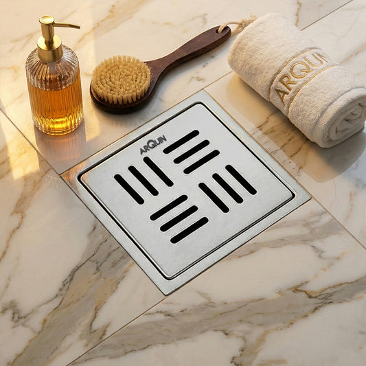 Square Floor Drainer 304 SS Grade with Cockroach Trap (6x6 Inch)