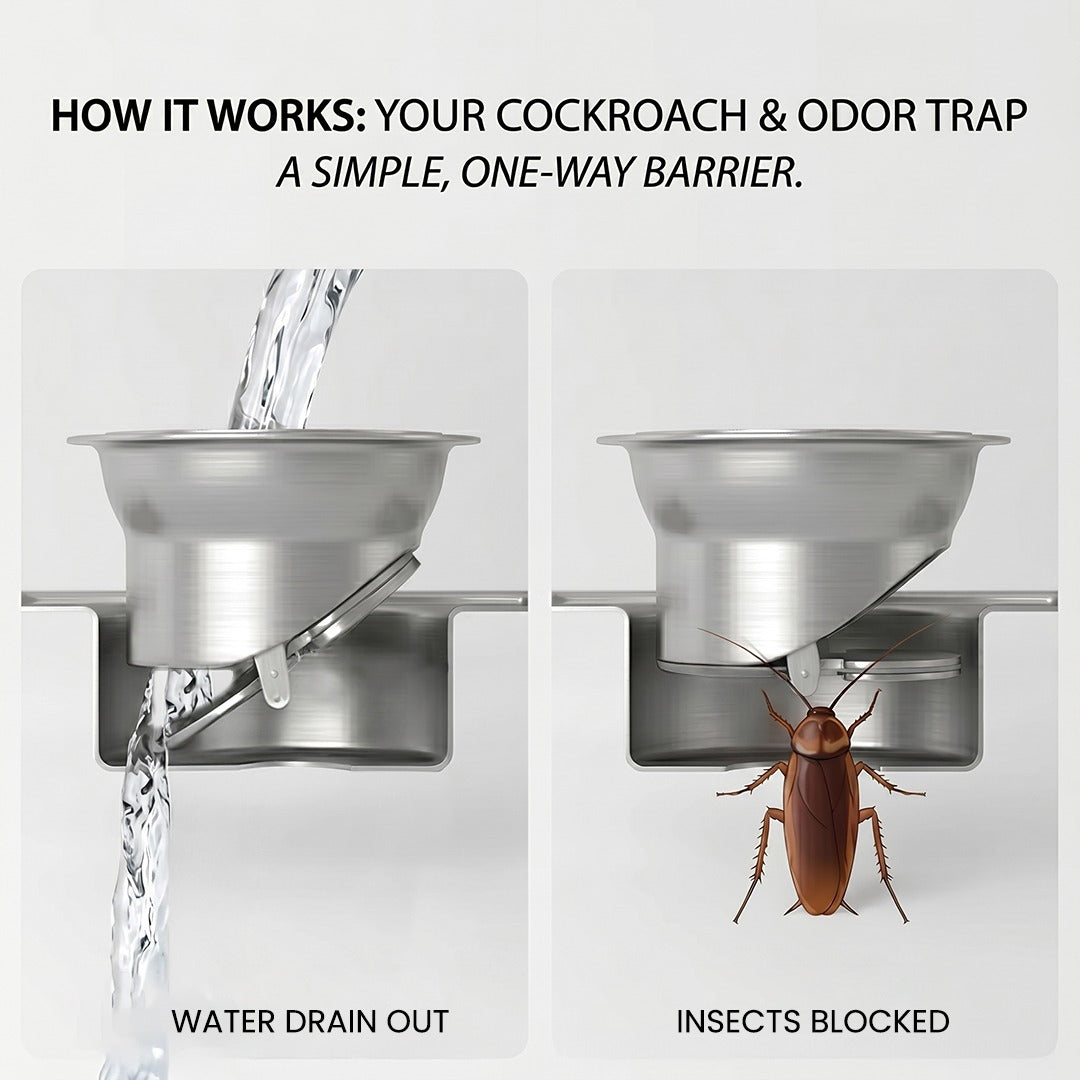 Shower Drain Channel SS 304 Grade with Cockroach Trap (12x4 Inch)