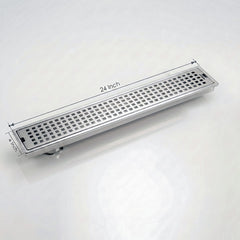 Shower Water Drain Channel SS 304 Grade with Cockroach Trap (24X4 Inch)