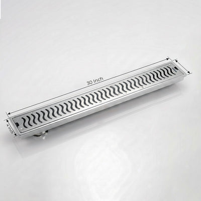 Shower Water Drain Channel SS 304 Grade with Cockroach Trap (30x4 Inch)