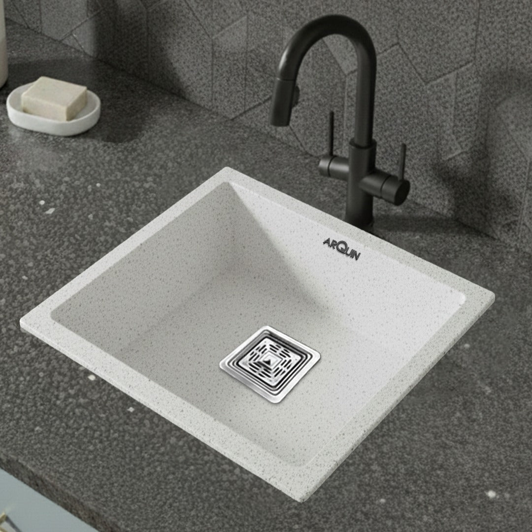 18x16x9 Inch Sand Pluto Quartz Single Bowl Kitchen Sink