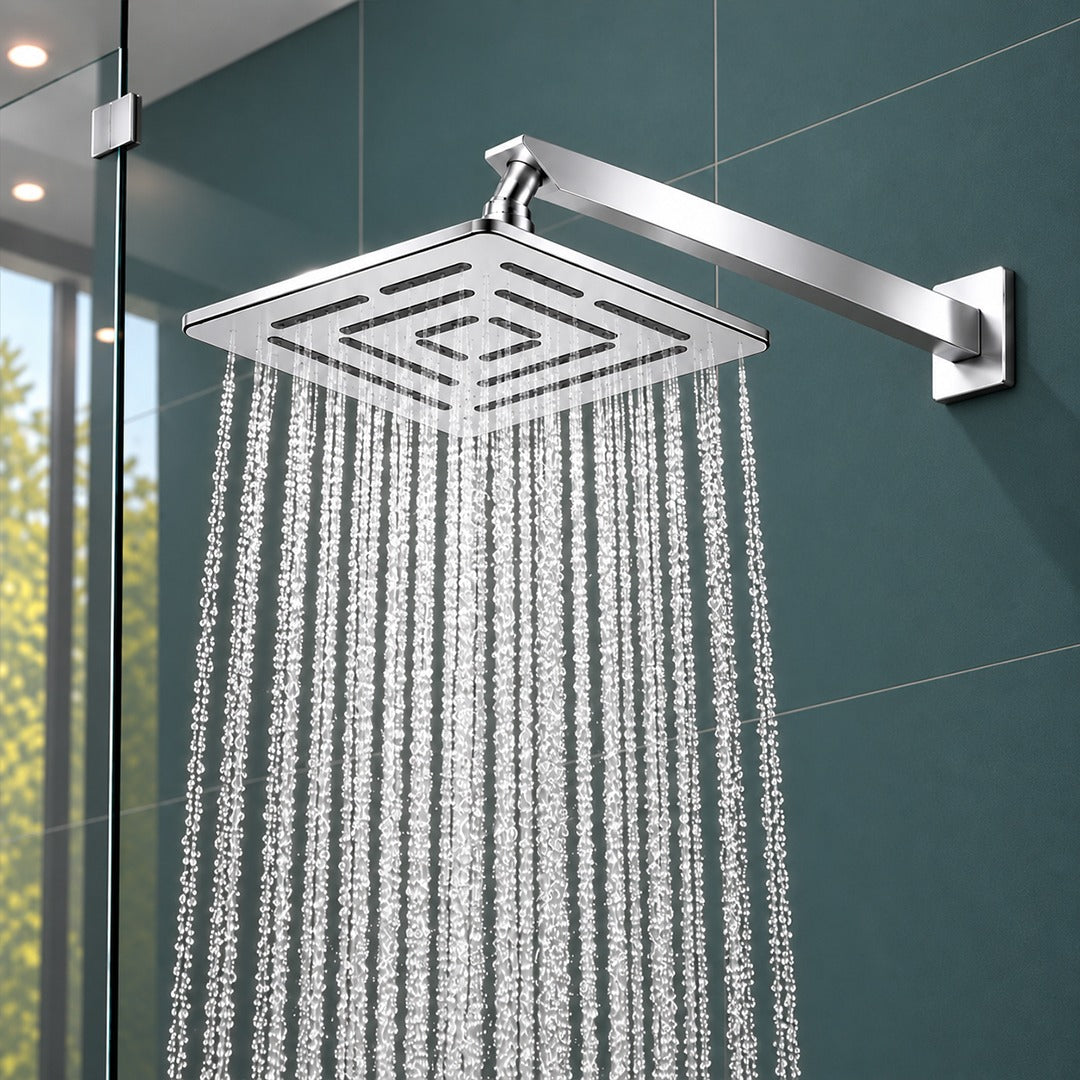 Rain Shower Head without Arm 304 Stainless Steel Overhead Shower 8x8 Inch (MAZE)