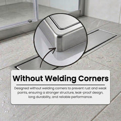 Shower Water Drain Channel SS 304 Grade  with Cockroach Trap (18X4 Inch)