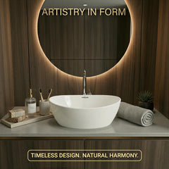 ARQUIN Wash Basin for Bathroom Tabletop | Ceramic Glossy Rectangular Countertop Vessel Sink |TOTO
