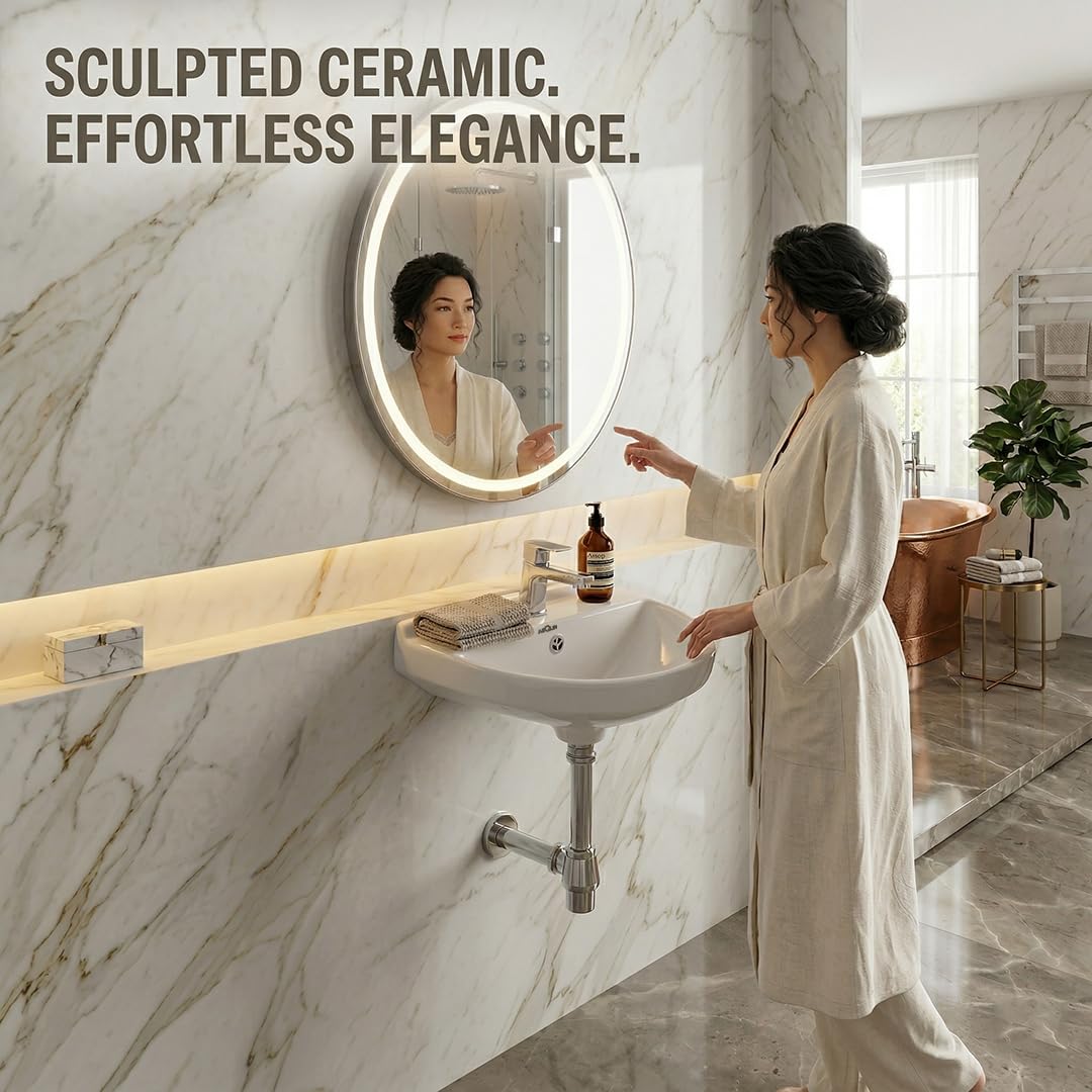 Platinum Ceramic Wall Hung Washbasin MARCO
