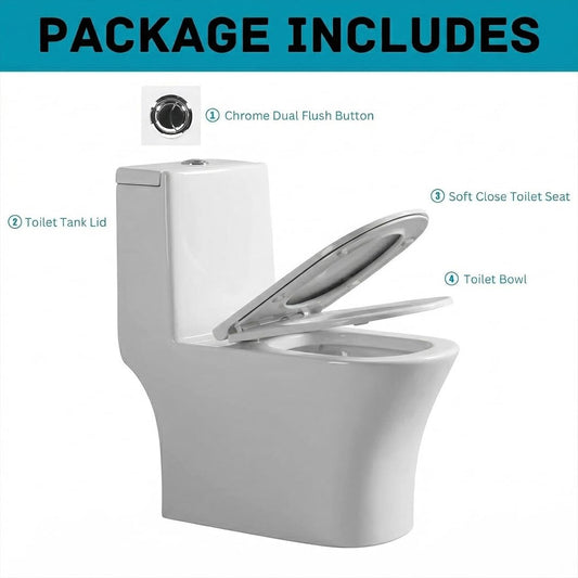 One Piece Ceramic Toilet Commode (COMPASS)