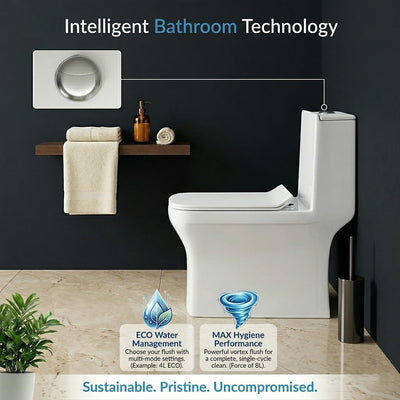 One Piece Ceramic Toilet Commode (COMPASS)
