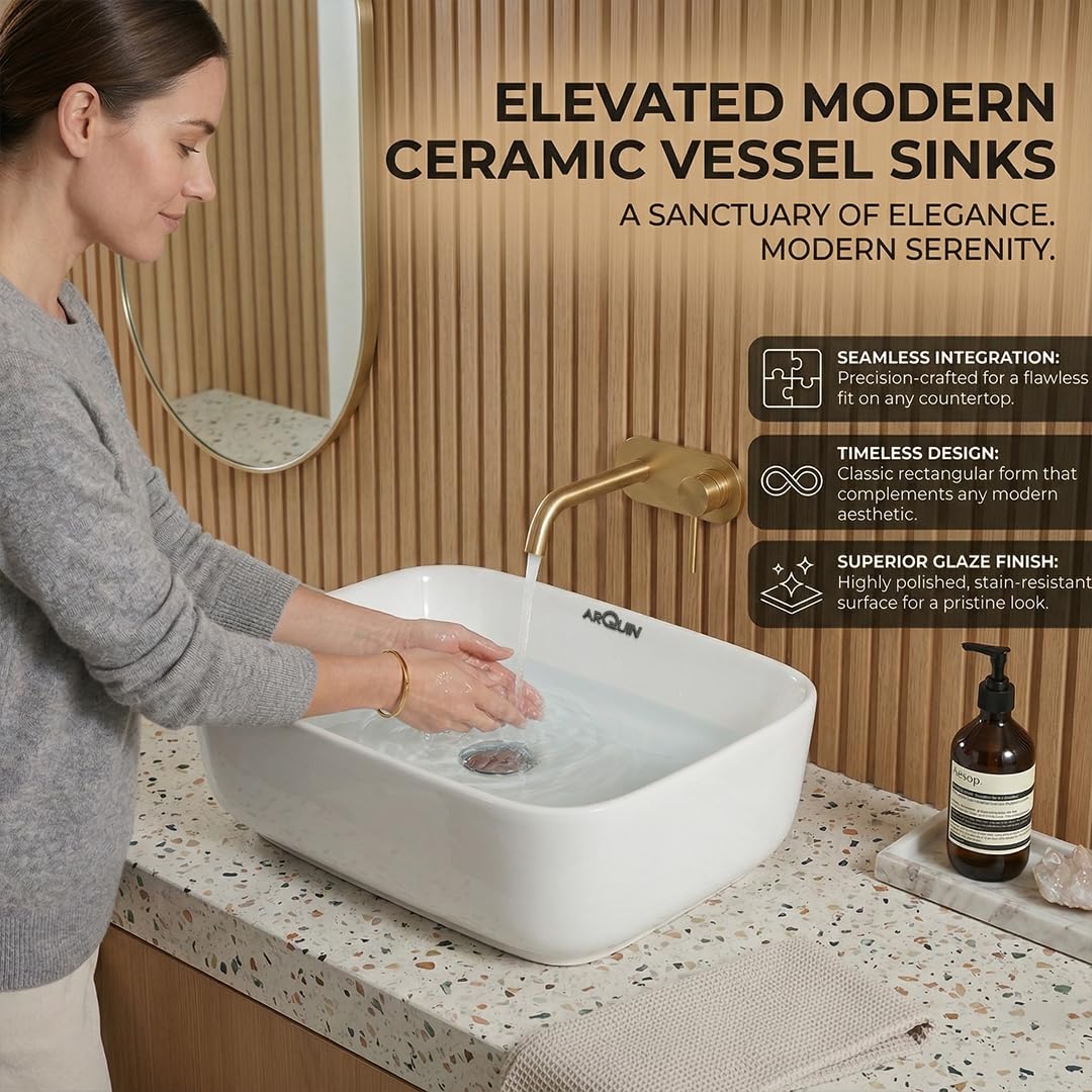 Ceramic Glossy Rectangular Countertop DOVE
