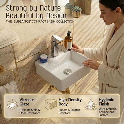 Platinum Ceramic Wall Hung Washbasin CUBA