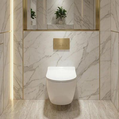 Platinum Ceramic Wall Hung Western Commode (ANGEL-Rimless)