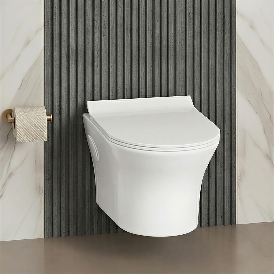 Platinum Ceramic Wall Hung Western Commode (CUTE-Rimless)