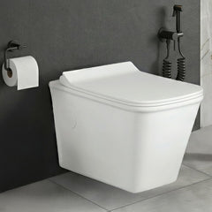 Platinum Ceramic Wall Hung Western Commode  (BELLA-Rimless)