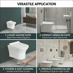 Platinum Ceramic Wall Hung Western Commode (CUTE-Rimless)
