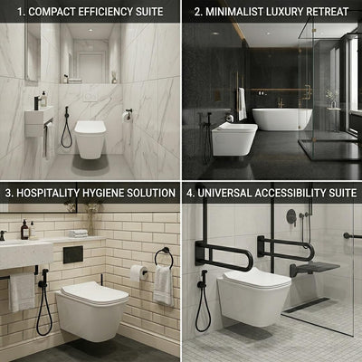 Platinum Ceramic Wall Hung Western Commode  (BELLA-Rimless)