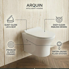 Platinum Ceramic Wall Hung Western Commode (CUTE-Rimless)