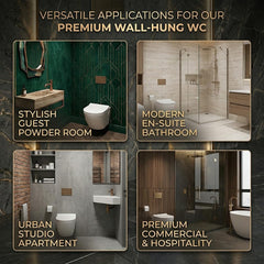 Platinum Ceramic Wall Hung Western Commode (ANGEL-Rimless)