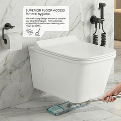 Platinum Ceramic Wall Hung Western Commode  (BELLA-Rimless)