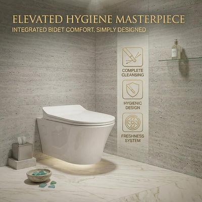 Platinum Ceramic Wall Hung Western Commode (CUTE-Rimless)