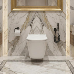 Platinum Ceramic Wall Hung Western Commode  (BELLA-Rimless)