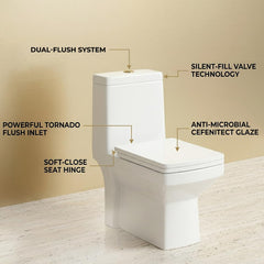 One Piece Ceramic Toilet Commode (CRYSTAL)