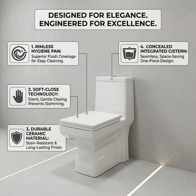 One Piece Ceramic Toilet Commode (CRYSTAL)