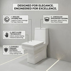 One Piece Ceramic Toilet Commode (CRYSTAL)