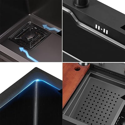 Waterfall Smart Kitchen Sink (24x18x9 Inch)