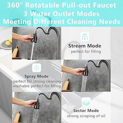 Waterfall Smart Kitchen Sink (24 x 18 x 9 Inches) | Heavy Stainless Steel Sink