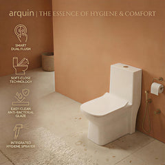 One Piece Ceramic Toilet Commode (ORCHID-Rimless)