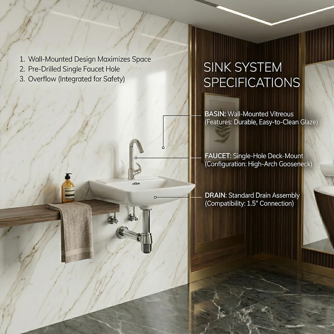 Platinum Ceramic Wall Hung Washbasin PLANO