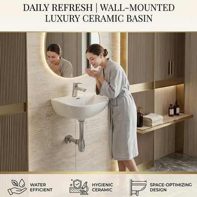 Platinum Ceramic Wall Hung Washbasin PEARL