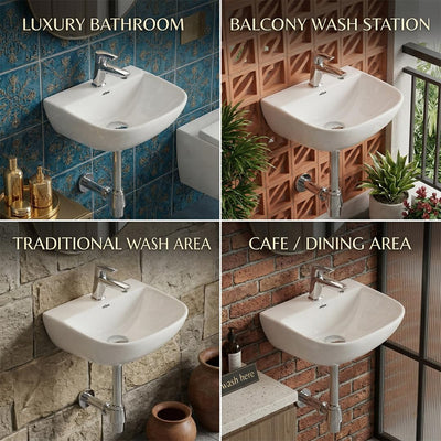 Platinum Ceramic Wall Hung Washbasin PEARL